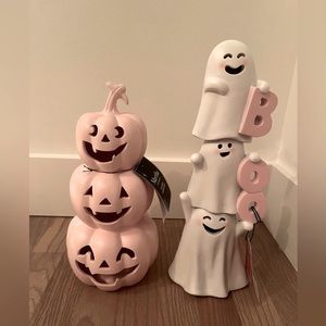 Pastel Pink Halloween Bundle 👻 Light Up Stacked Ghost and Pumpkin